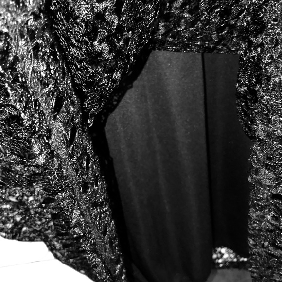 LACE SKIRT LONG BLACK MAXI XL SOFT STRETCHY FABRIC SELF LINING ‘ASHLEY BLUE’ NEW - Picture 2 of 5